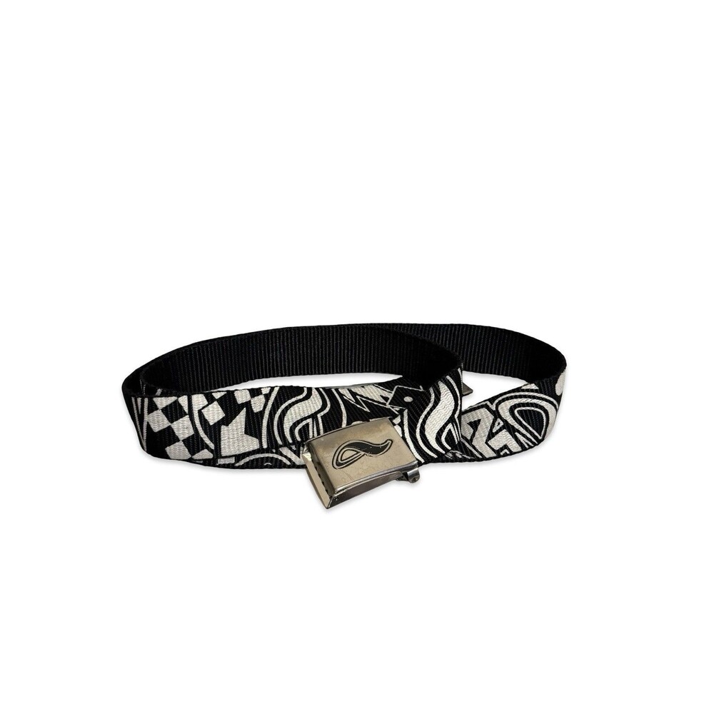 Adio Skateboards Dice Checkered Skull AOP Buckle Belt Black Y2K Vintage 90s